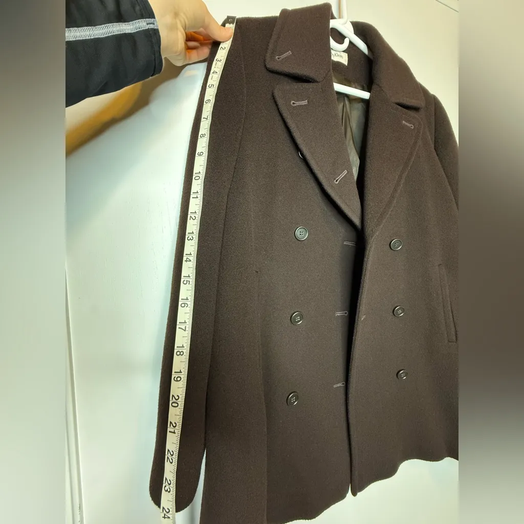 Calvin Klein Women's 100% Wool Double-Breasted Peacoat -Chocolate Brown - Image 13