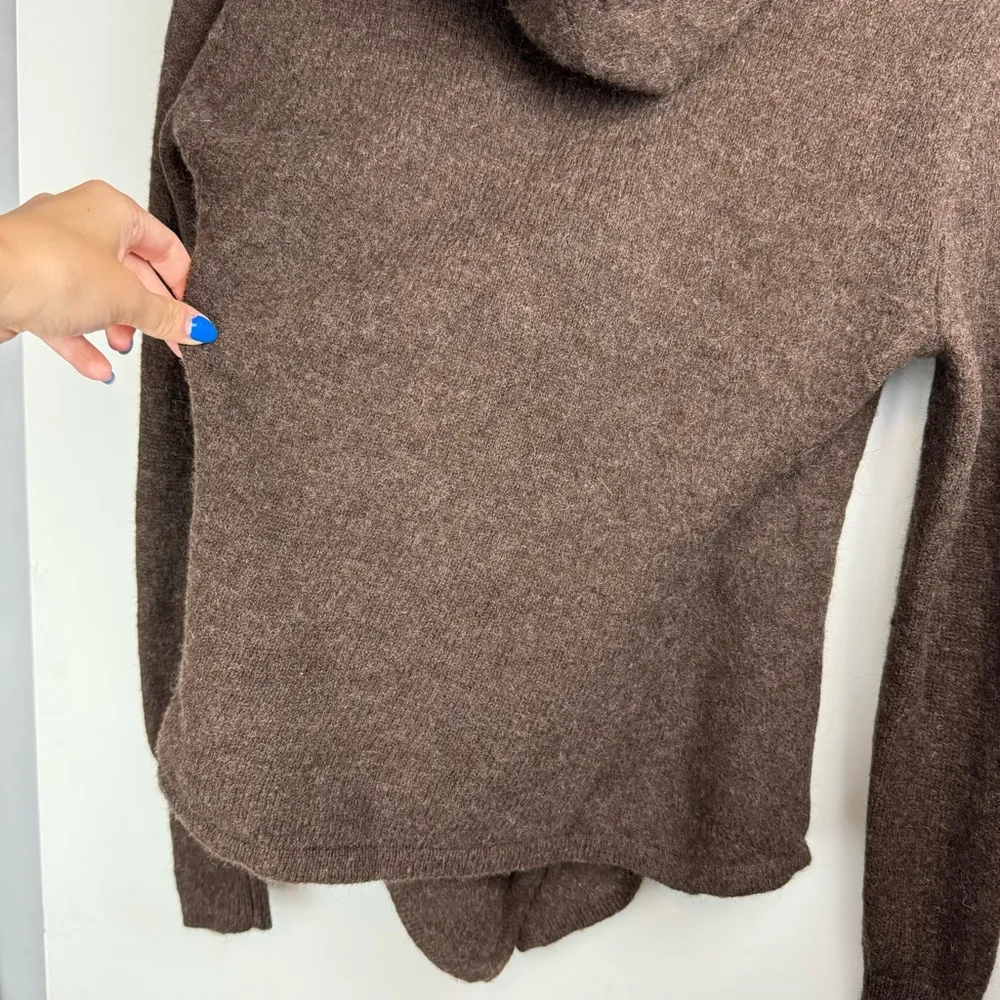 Betabrand Black Sheep Wool Alpaca Wrap Cardigan Sweater Brown Sz S/M - Image 13