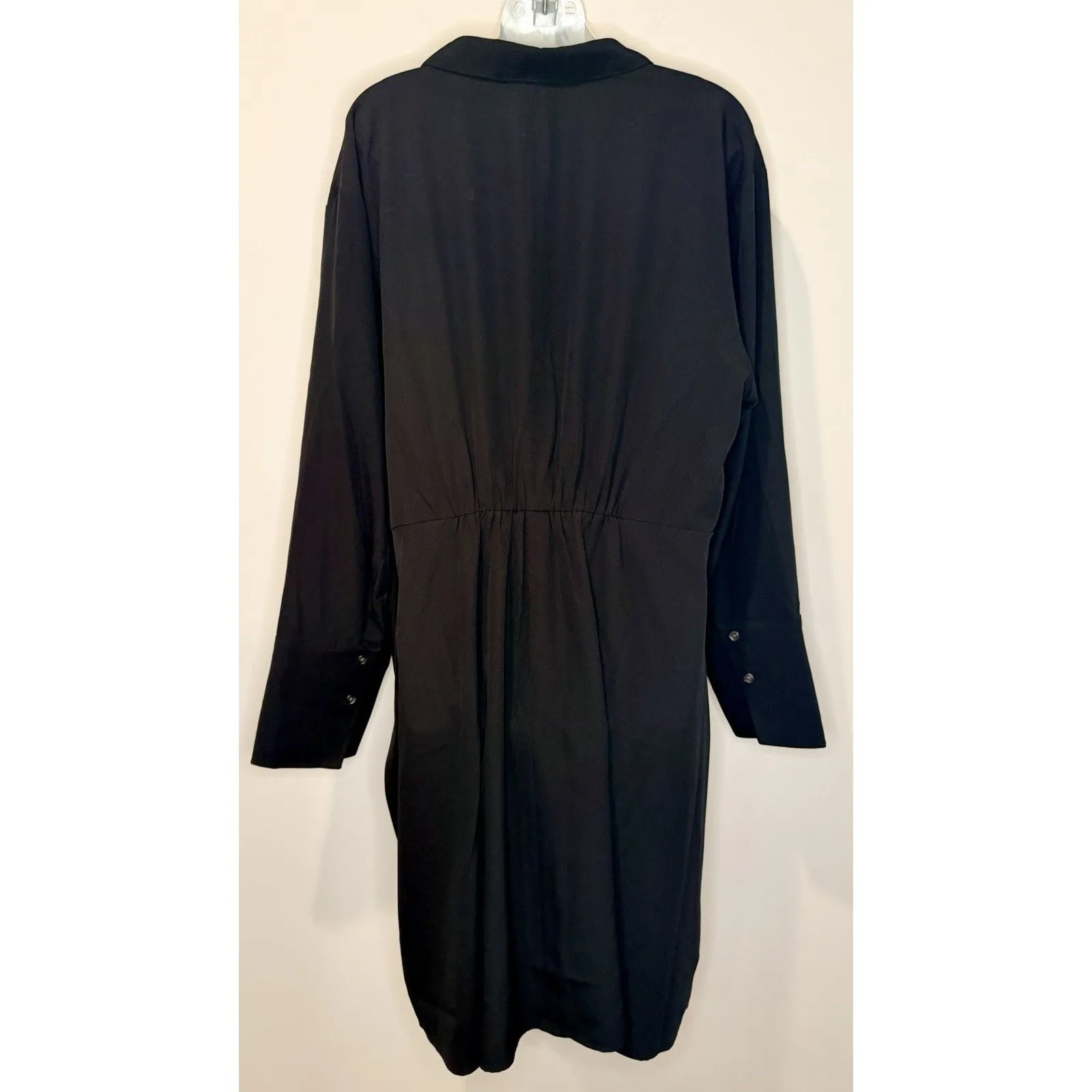 SPANX Carefree Crepe Long Sleeve Collared Shirt Dress in Black Size 2X NWT!!! - Image 3