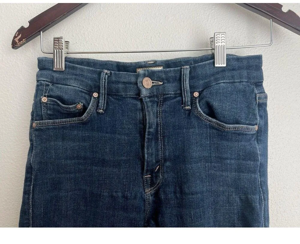 Mother Jeans Women’s Size 26 Blue Looker Ankle Fray Hem Girl Crush Denim - Image 3