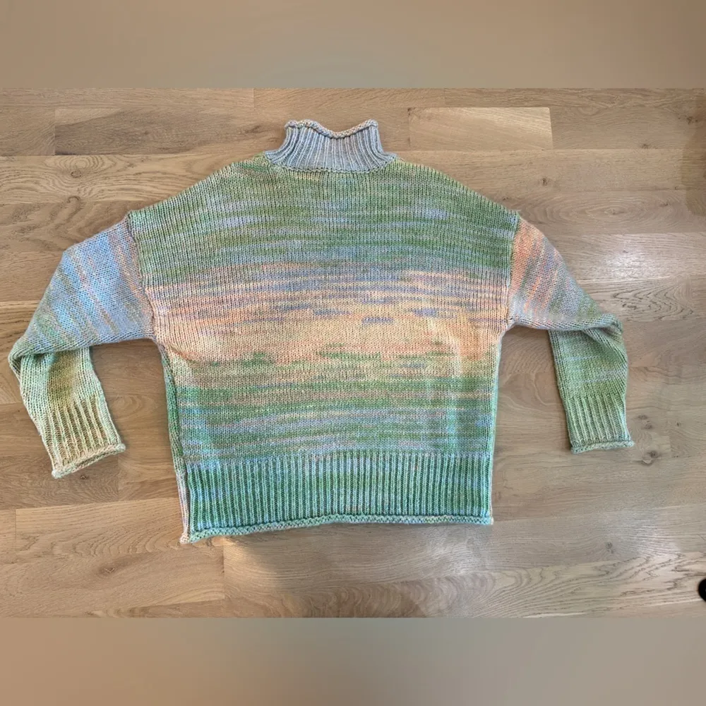 525 America space dye mock neck pastel sweater women's large - Image 5