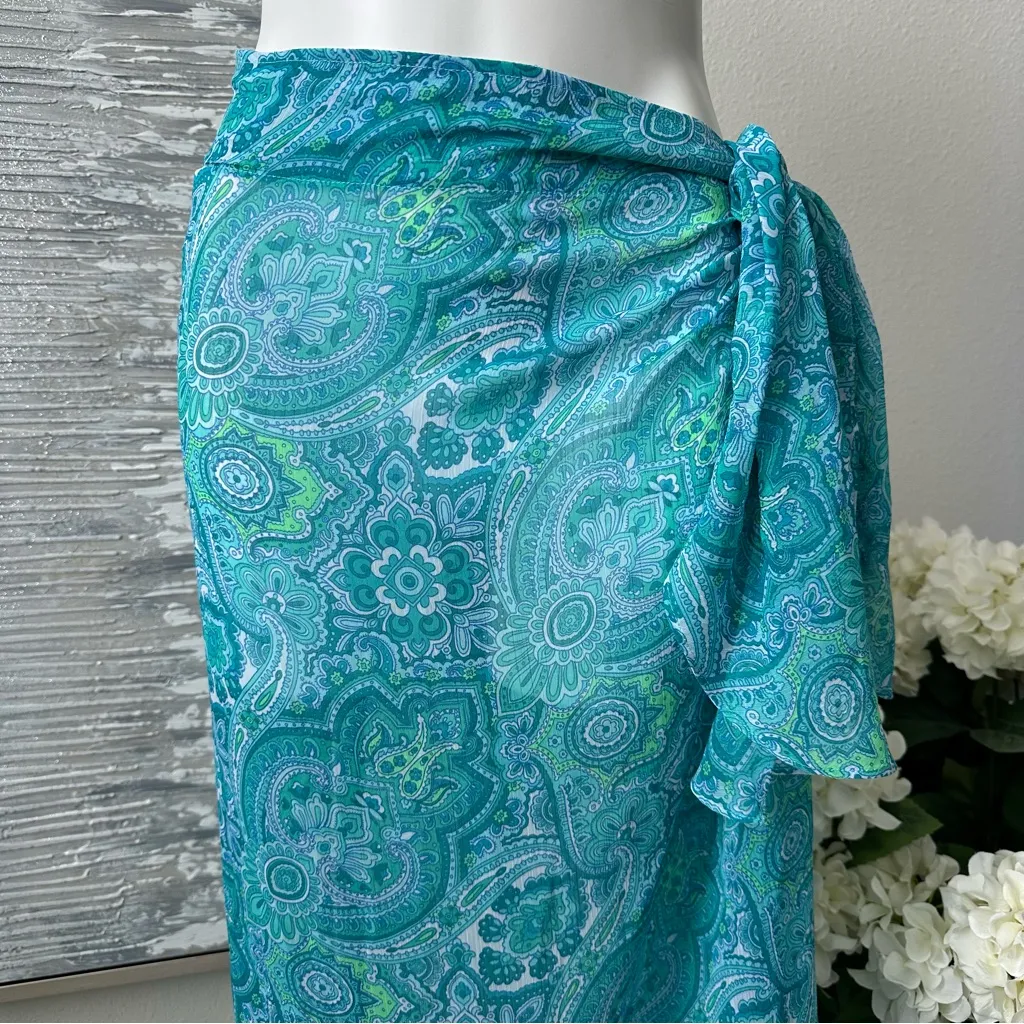 BLEU ROD BEATTIE Coastal Cool Long Chiffon Ruffle Pareo Cover Up - Image 3