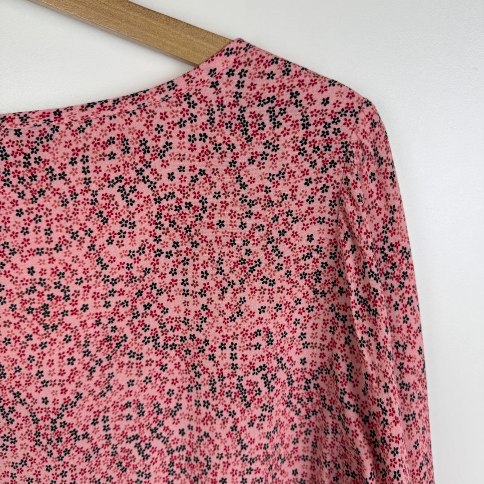 The Nines by Hatch Maternity Floral Mini Dress Medium Pink Lightweight Cottage‎ Size undefined - Image 3