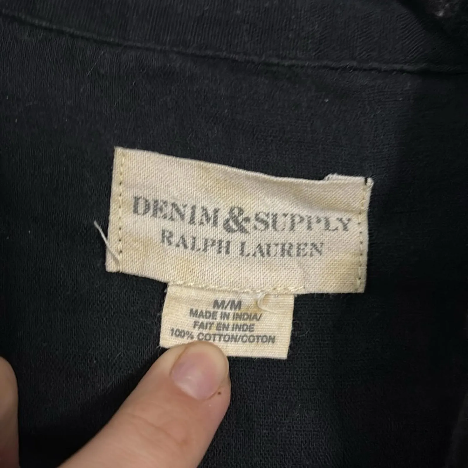 Denim & Supply Ralph Lauren Black Casual Button Down Shirt 100% Cotton - Image 5