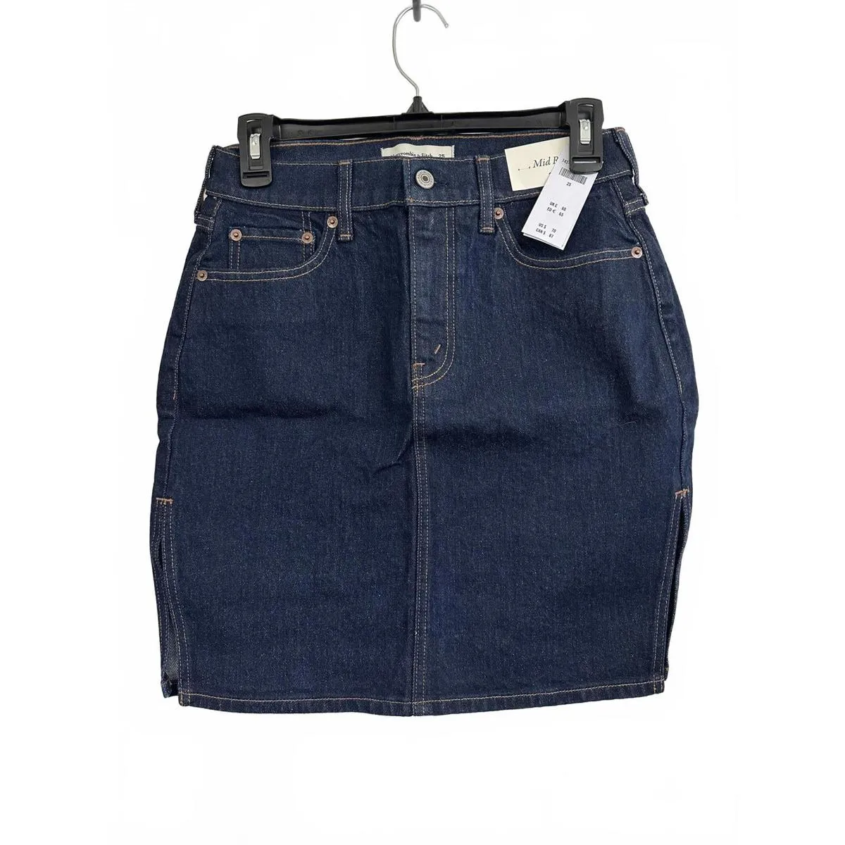 Abercrombie Mid Rise Pencil Denim Skirt Dark Wash NWT Size 25 - Image 3
