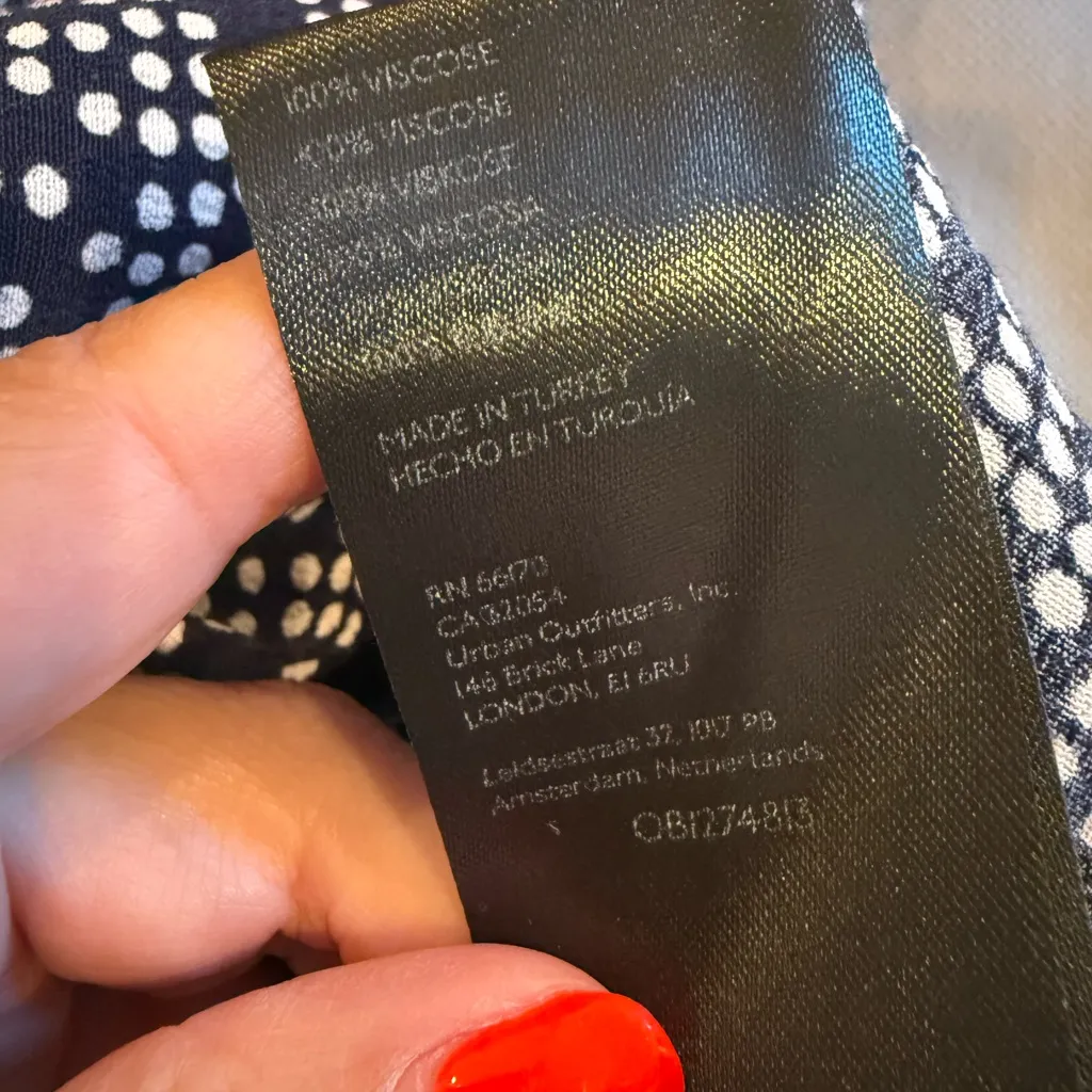 ANTHROPOLOGIE Robin Tiered‎ Ruffle Dress in Navy and White Polka Dot - Image 6