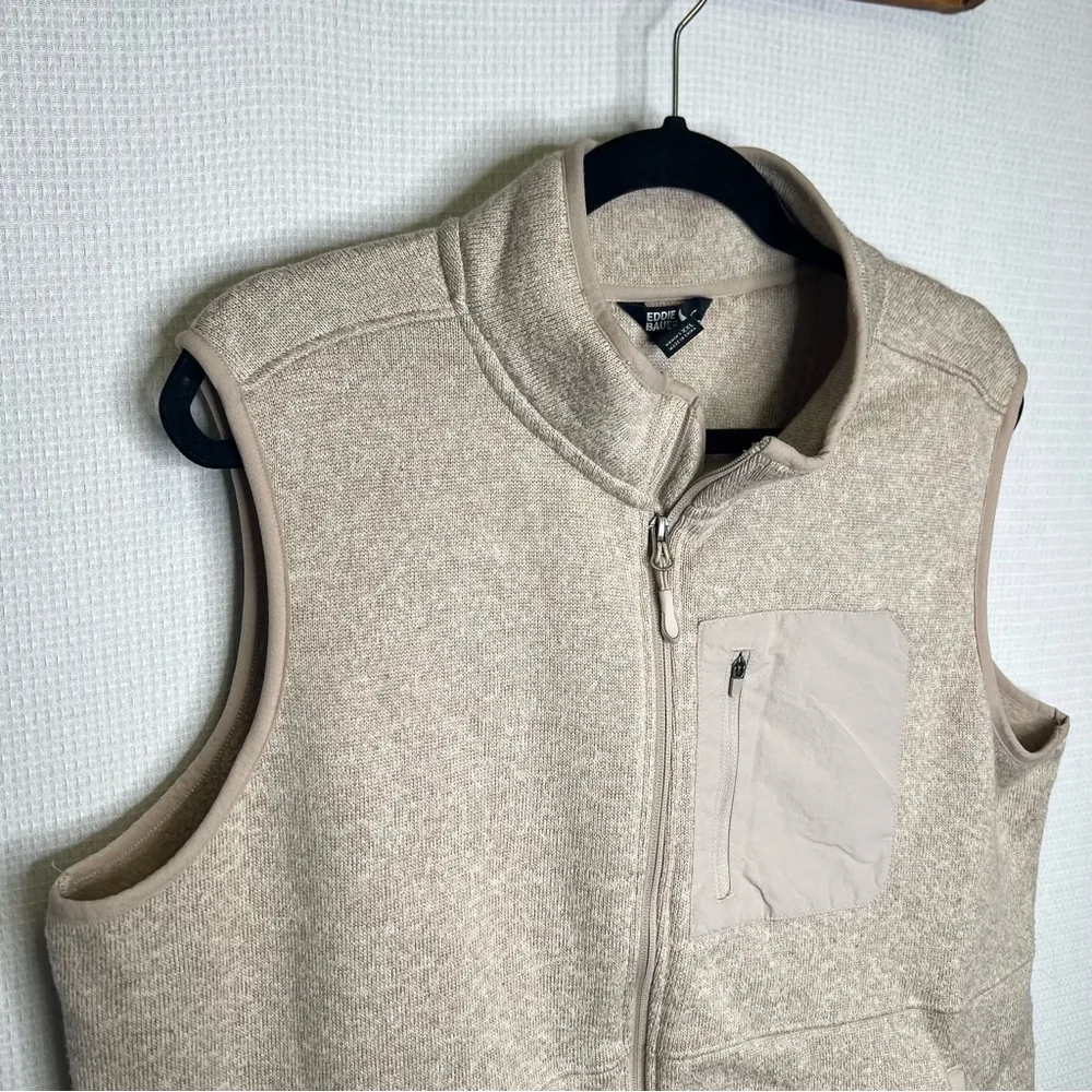 Eddie‎ Bauer | Cream Heathered XXL Womans Beige Fleece Vest - Image 2
