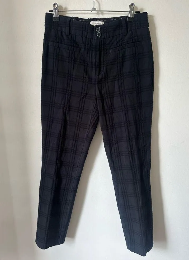 ANTHROPOLOGIE ESSENTIAL SLIM JACQUARD TROUSER PANT 2 - Image 4