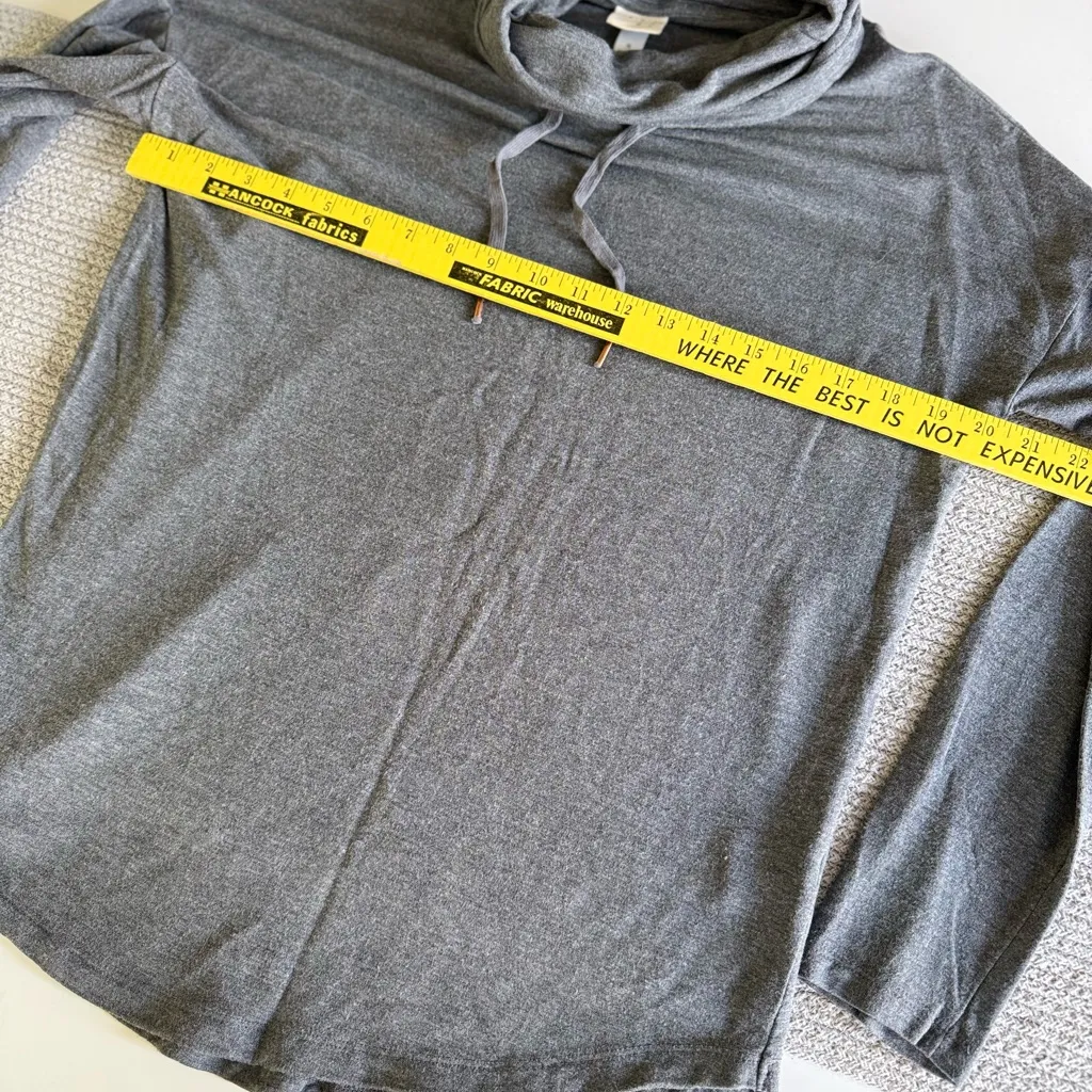 A New Day Charcoal Gray Drawstring Funnelneck Long Sleeve Top Size Medium - Image 6