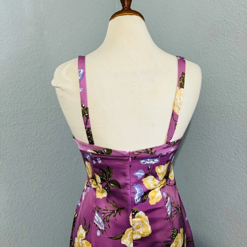 Zara Women Floral Pink Printed Corset Style Dress Underwire Sweetheart Neck Sz M - Image 13