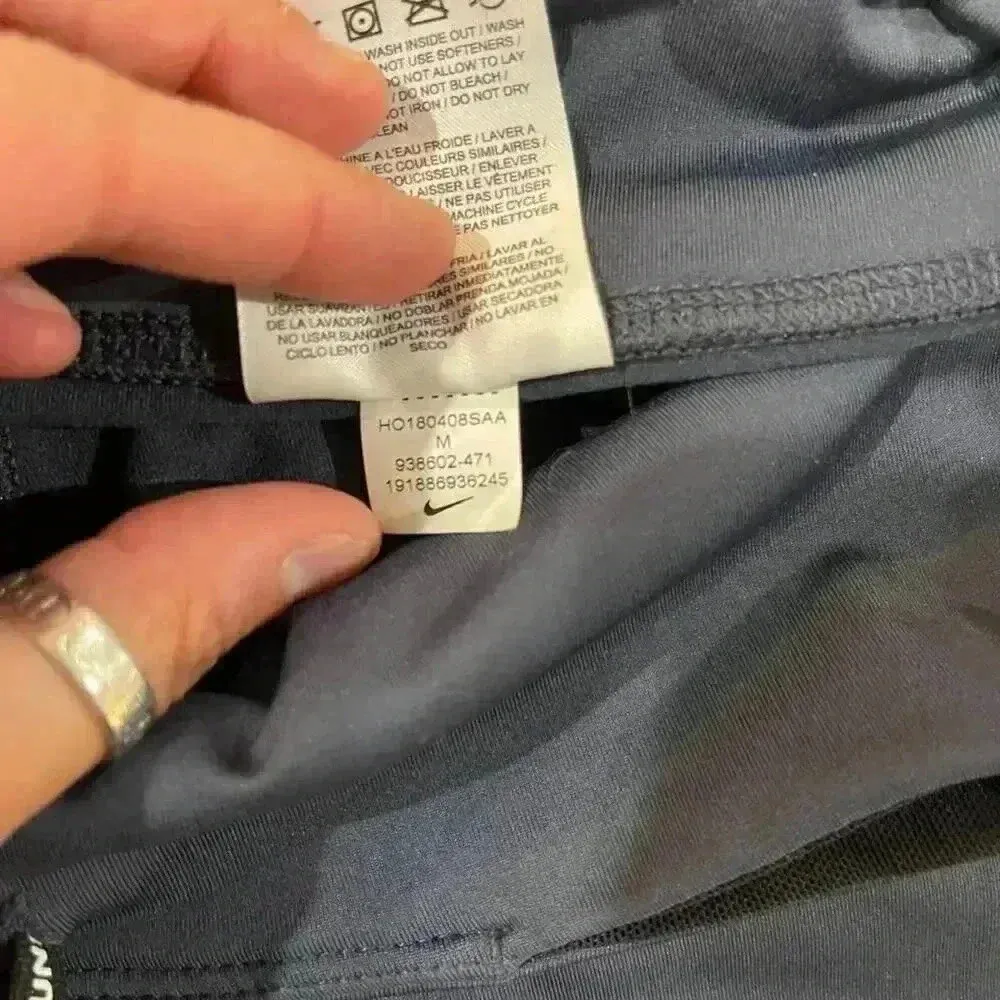 Nike Dri Fit Cropped Activewear Leggings Blue Womens Size Medium Running MeshLeg - Image 6