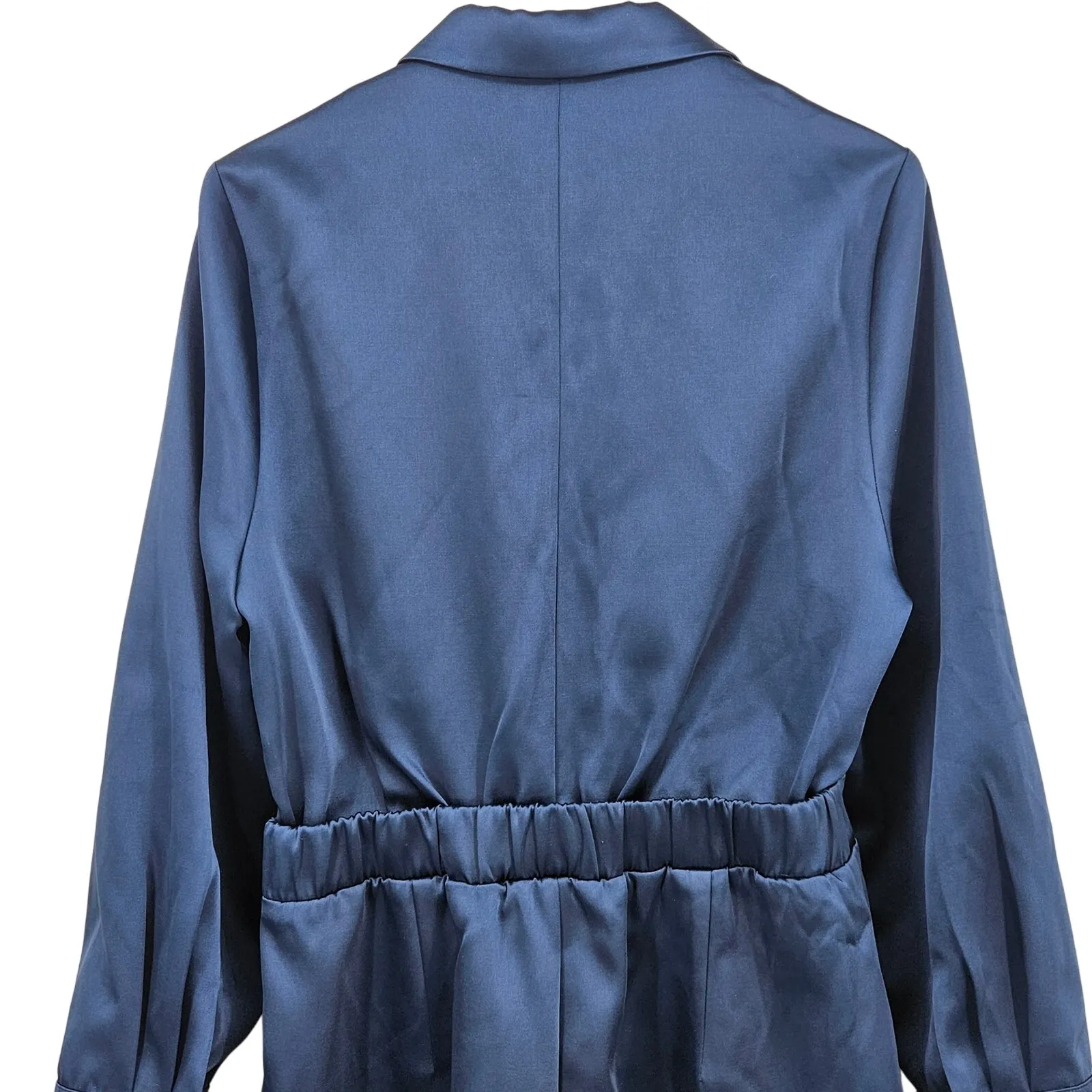 NEW Anthropologie Mare Mare V-Neck Blazer Romper Playsuit Satin Long‎ Sleeve L - Image 12