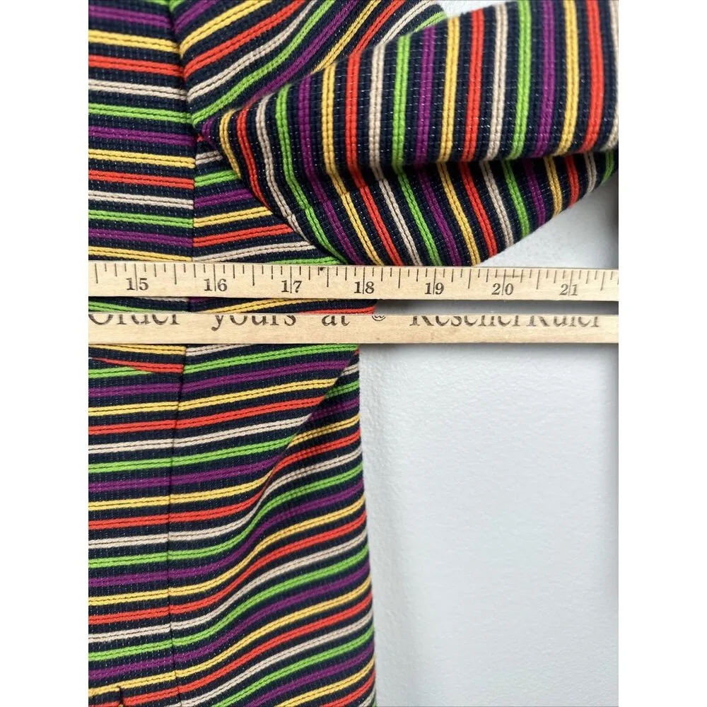 Talbots Blazer Womens 6P Rainbow Striped Button Jacket Long Sleeve Work Casual - Image 11