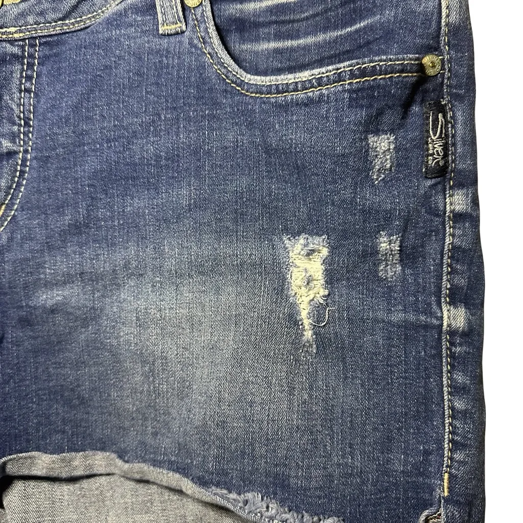 Silver Aiko cutoff denim shorts jean medium wash distressed Women's 20 - Image 4