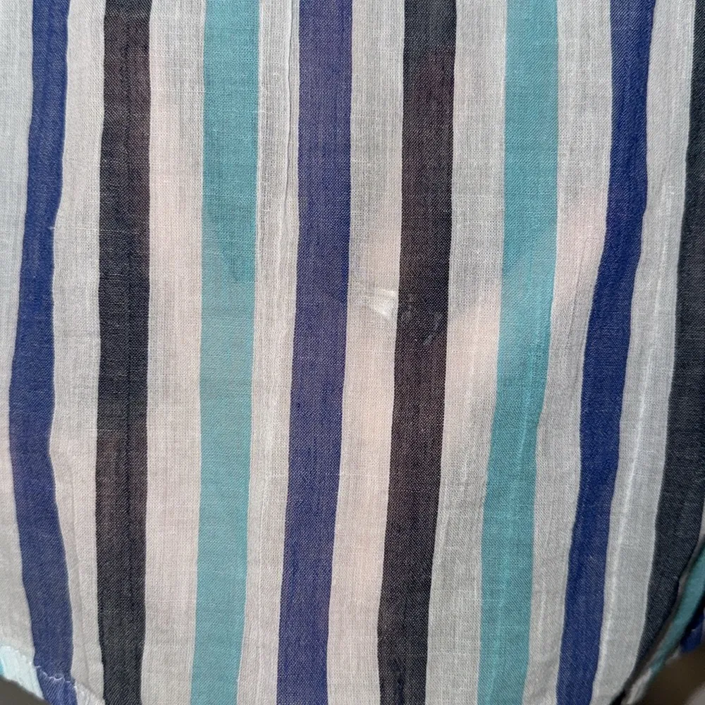 Liz Claiborne Sleeveless Tank Top Blouse Sheer Striped Women’s Medium M Cotton - Image 8