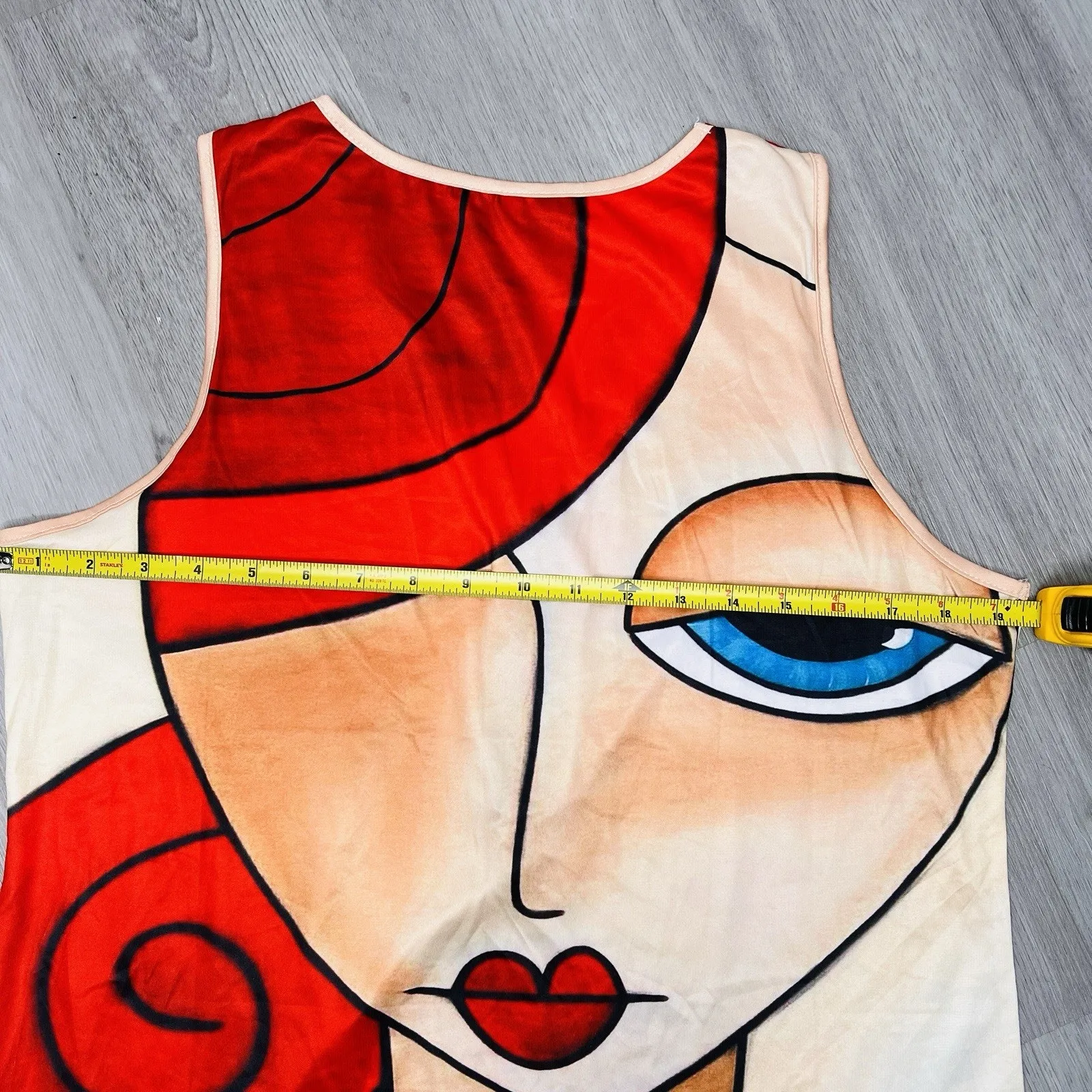 Sleeveless Top Red Head Graphic Design Shirt Size Large Tank Top - Image 7