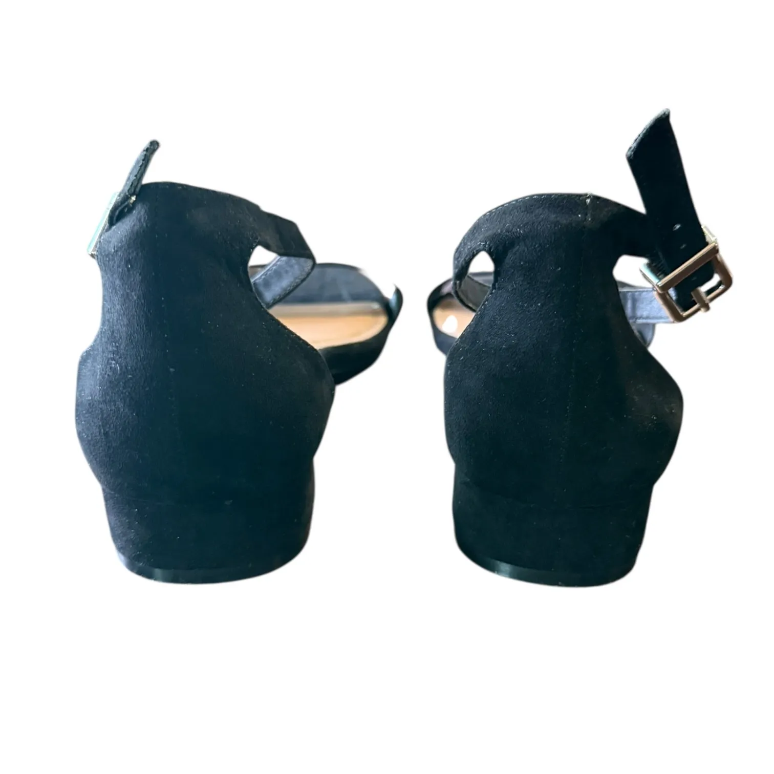 Torrid Black Faux Suede Strappy Chunky Block Heel Size 9W - Image 5