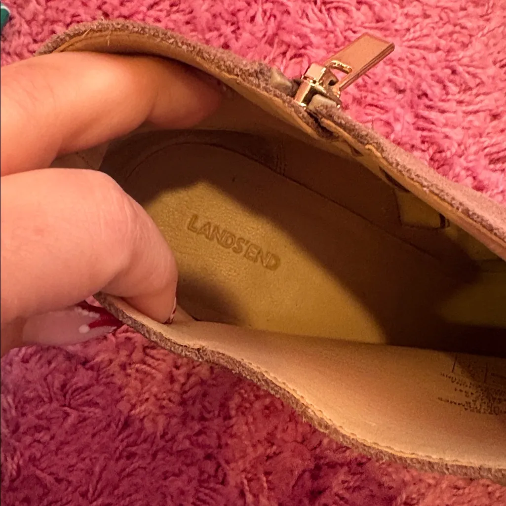 Lands End Suede Booties Taupe Brown Size 11 - Image 8