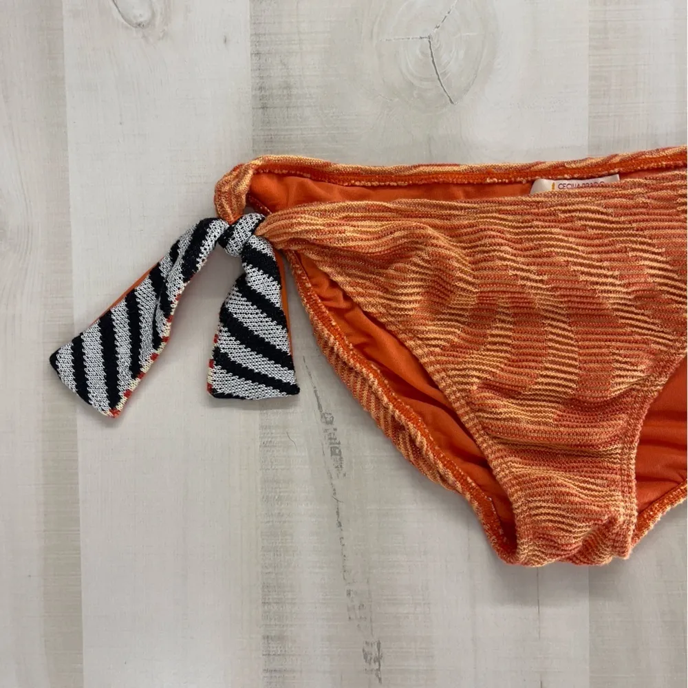 CECILIA PRADO x Anthropologie striped swim bottoms orange large travel bikini - Image 3