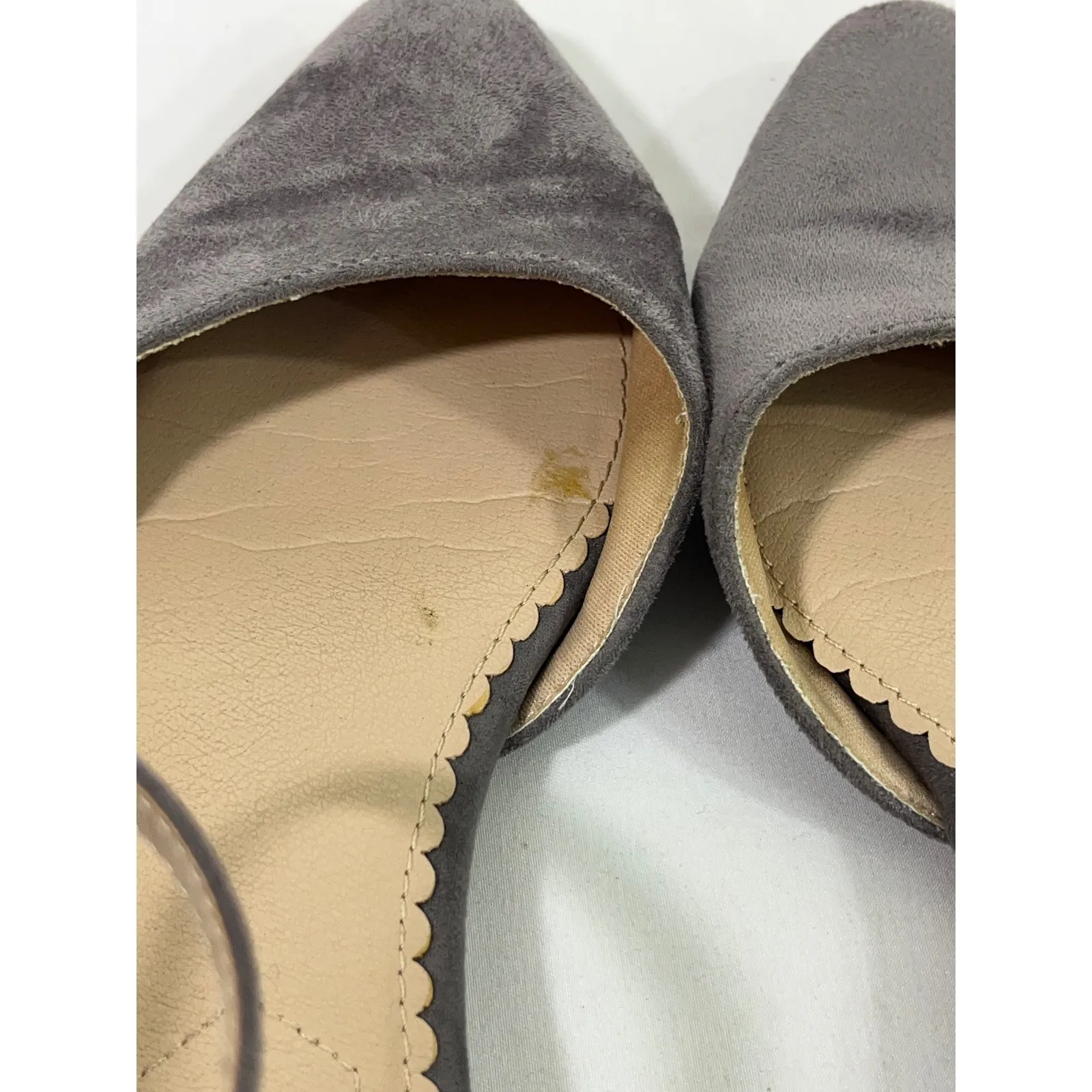 Isaac Mizrahi Women Suede Ankle Strap Ballet Flats Shoes Pointed Toe Gray Size 6 - Image 12