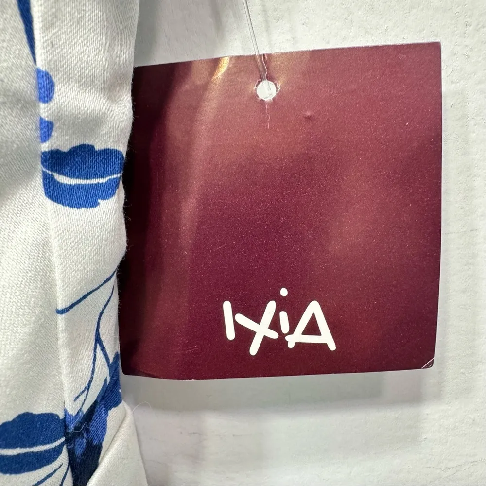 Sleeveless Mini Dress White Blue Roses Pleated Skirt Fit & Flare Ixia ModCloth - Image 7