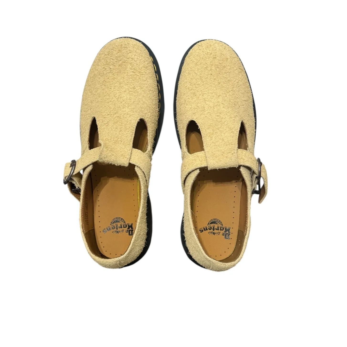 New! Dr Martens T-Bar Hazy Yellow Long Napped Suede Mary Janes - W 11 / M 10 - Image 4