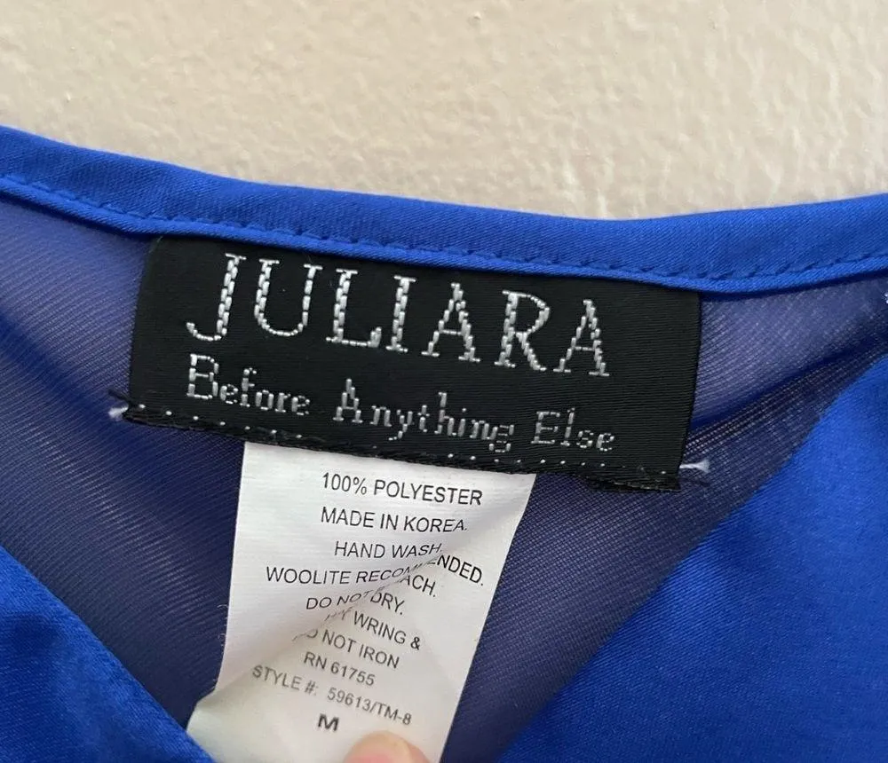 Vintage Juliara Blue Babydoll Lace Lingerie Mesh Women's Size Medium A11 - Image 3