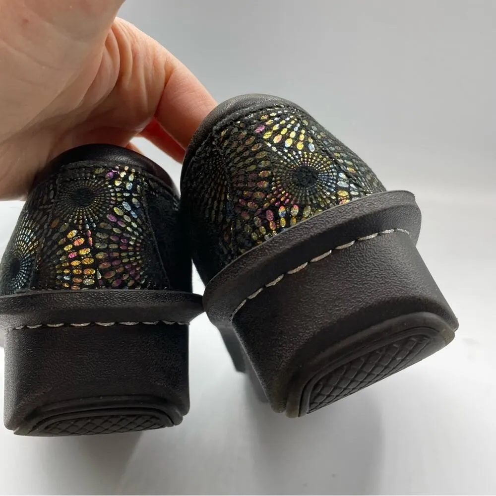 Alegria Black Rainbow Circles Print Slip On Comfort Shoes 38 Platform Butterfly - Image 10