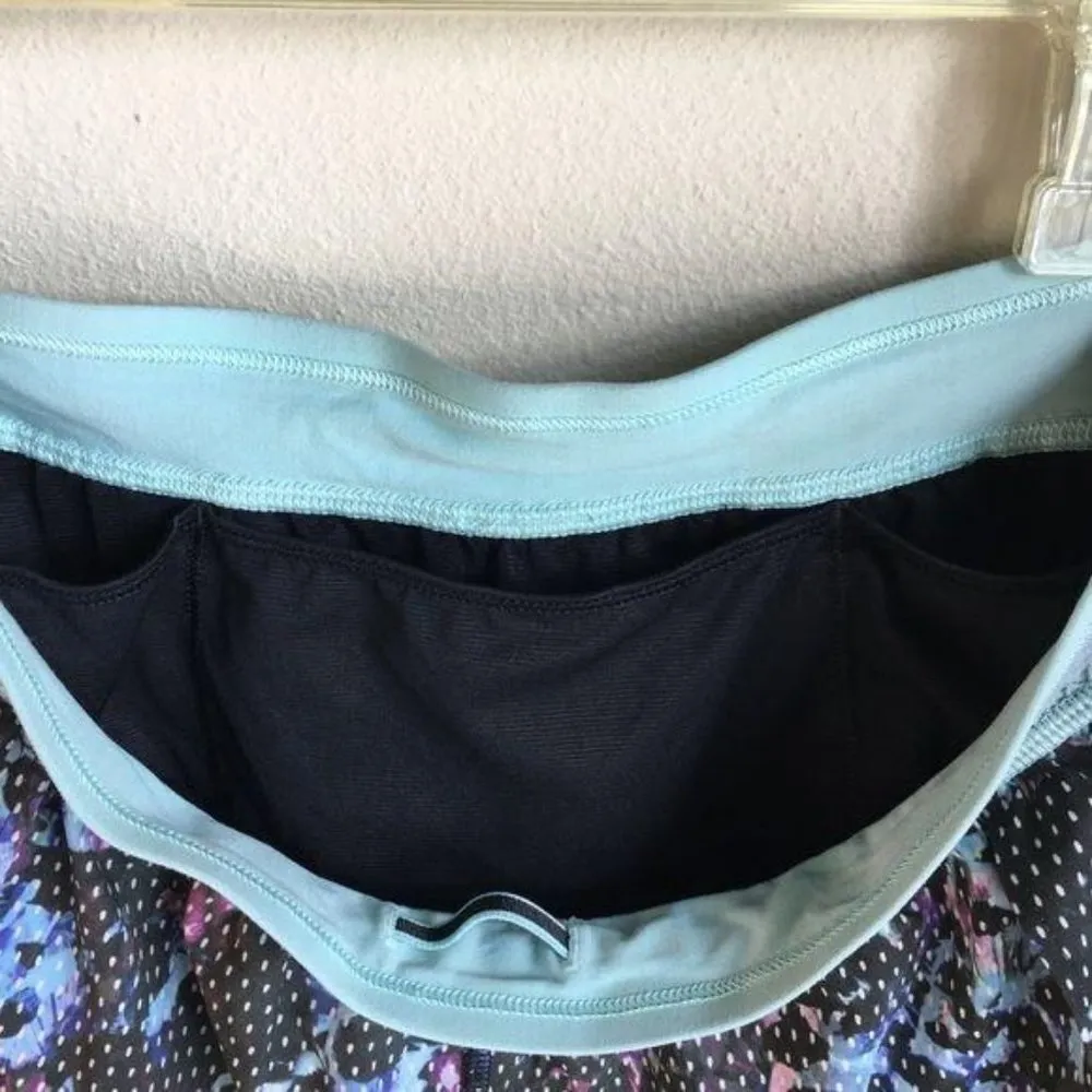 Lululemon  Split Second Shorts Floral Sport Tranquil Blue Multi Running Workout 4 - Image 7
