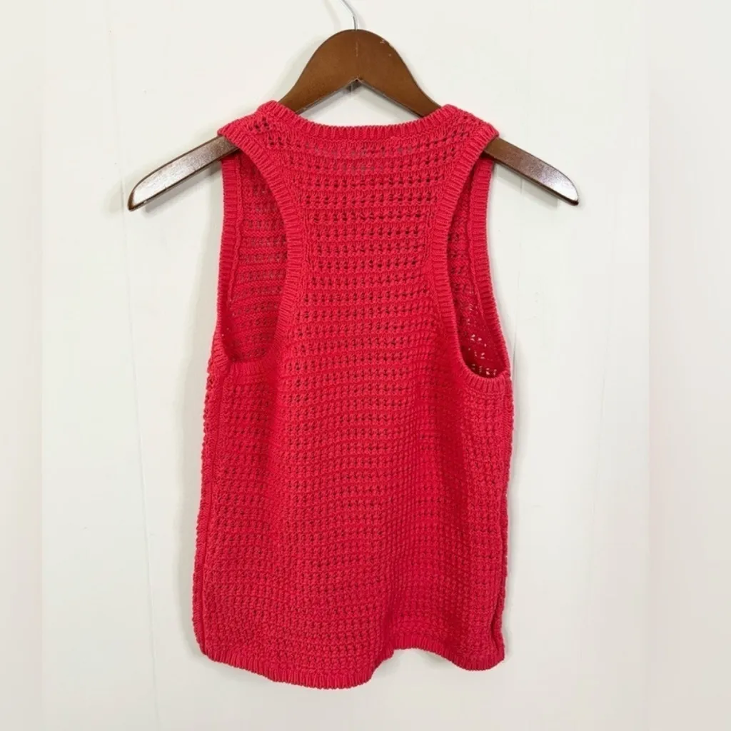 NWT Madewell portman cotton crochet tank size M new crushed watermelon - Image 3