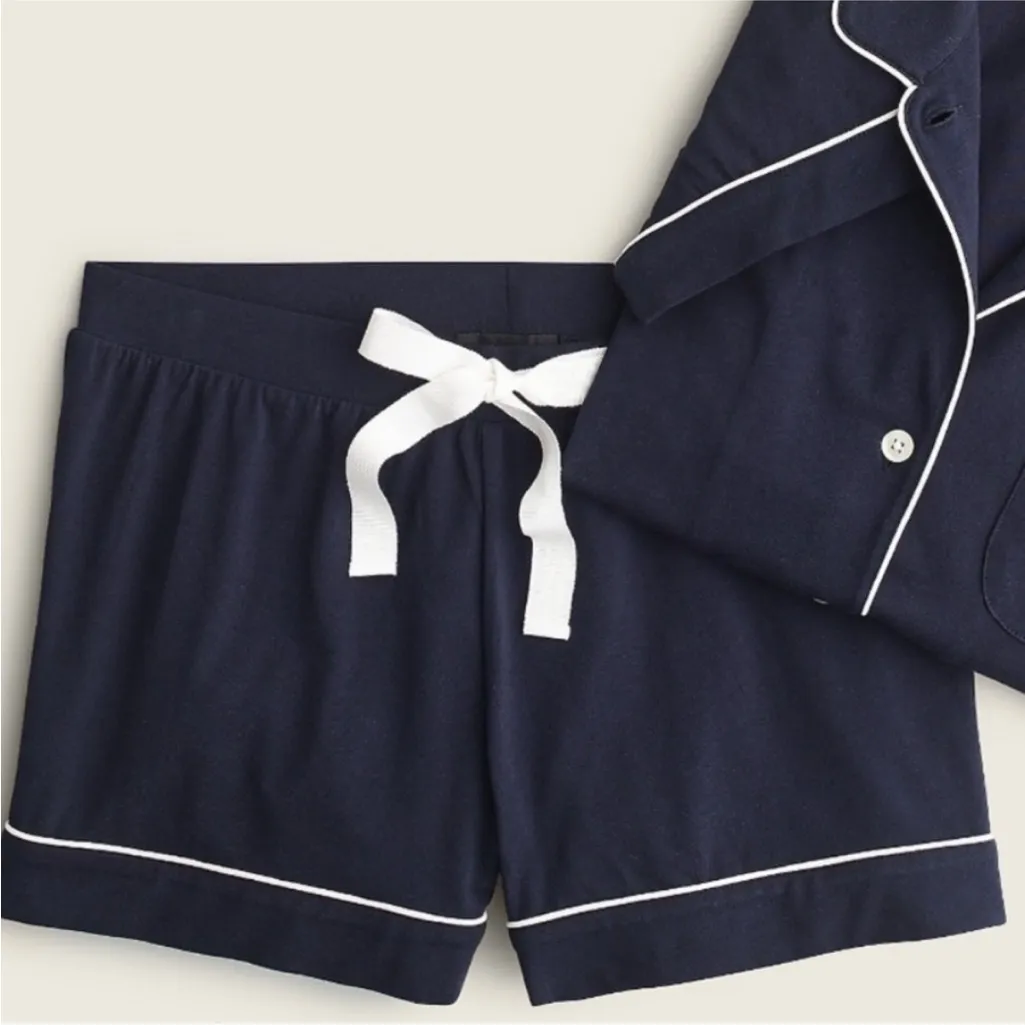 J. Crew pajama shorts navy with white trim medium - Image 3