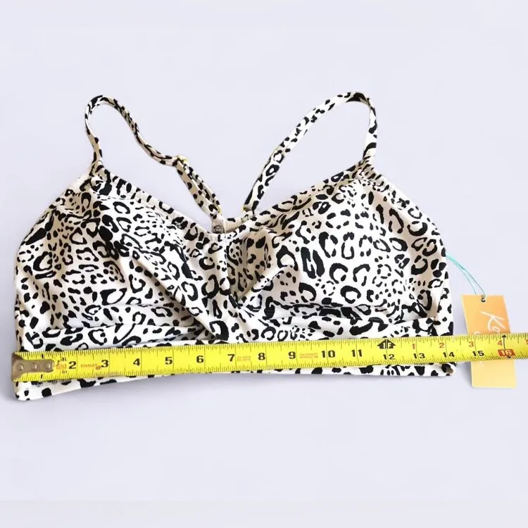 NWT Kona Sol Size L Womens Multicolor Lined Wireless Surplice Pull On Bikini Top - Image 7