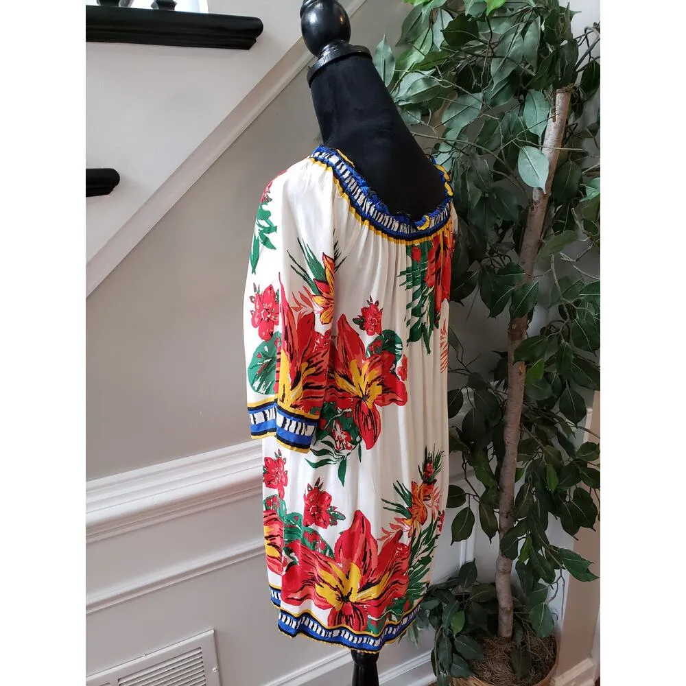 Free Market by Flying Tomato Mini Dress Womens Small White Floral Long Sleeve - Image 11