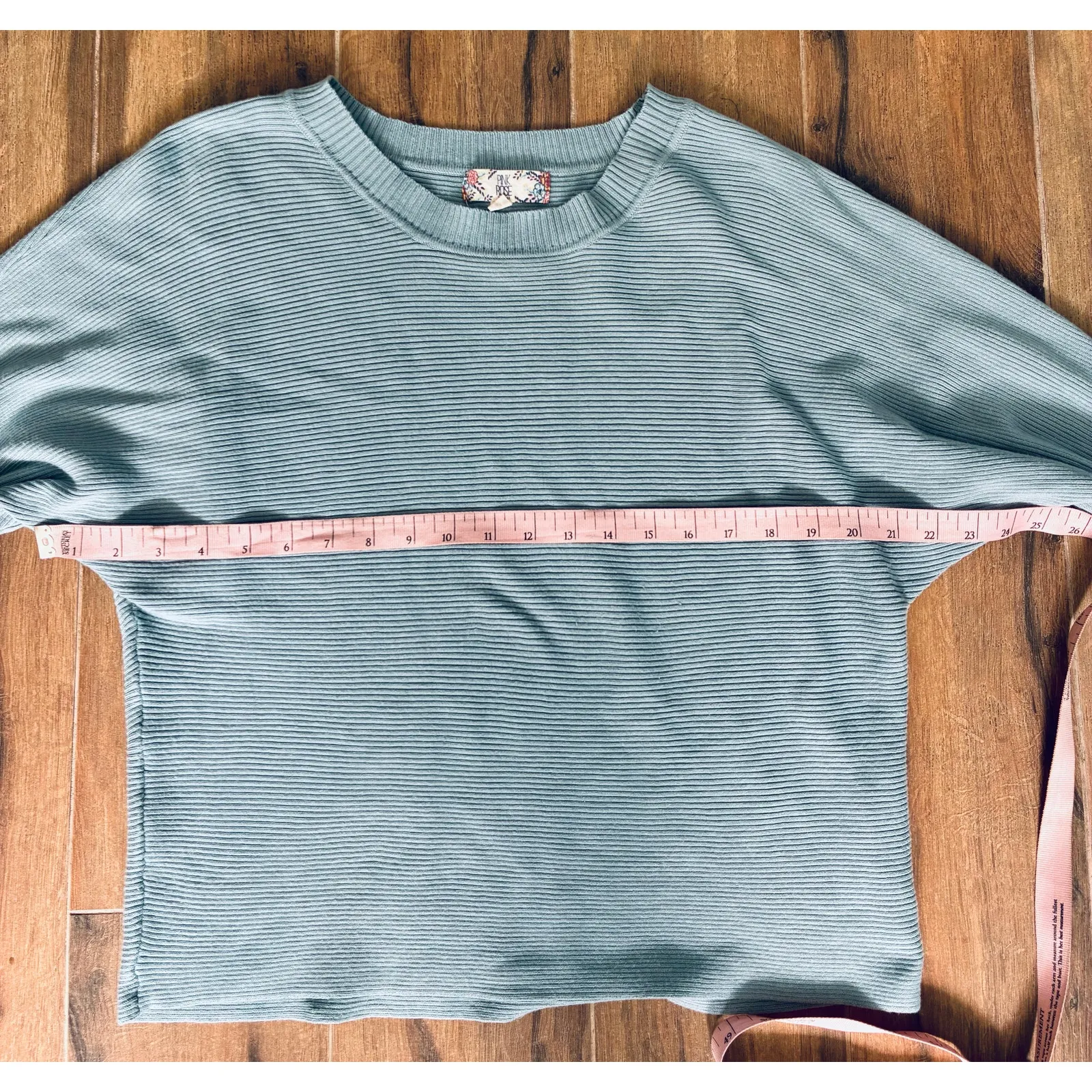 Pink Rose Sweater Large Blue - Image 2