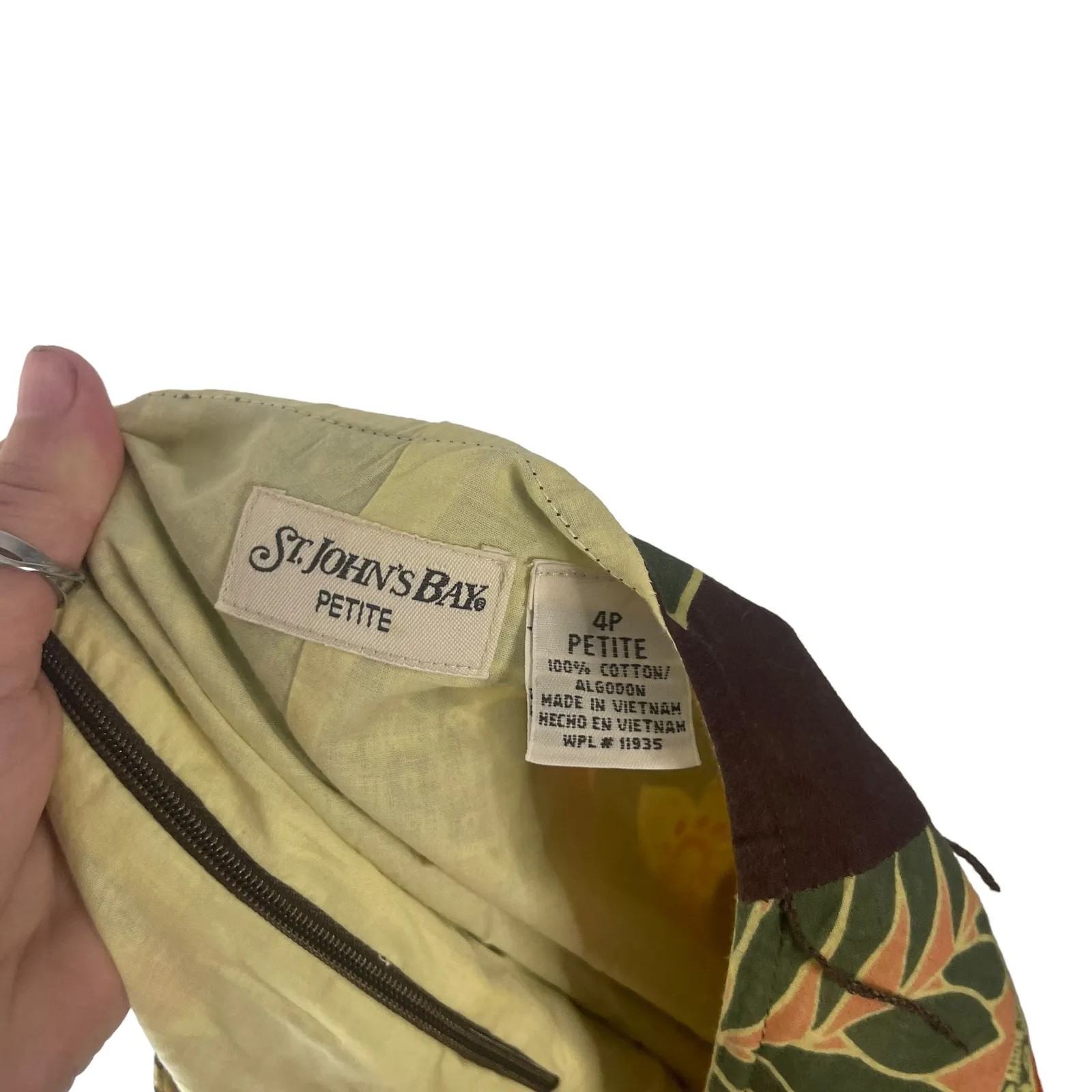 St.‎ John's Bay Y2k Women's Size 4 P Floral Brown Green Above Knee Skirt - Image 6