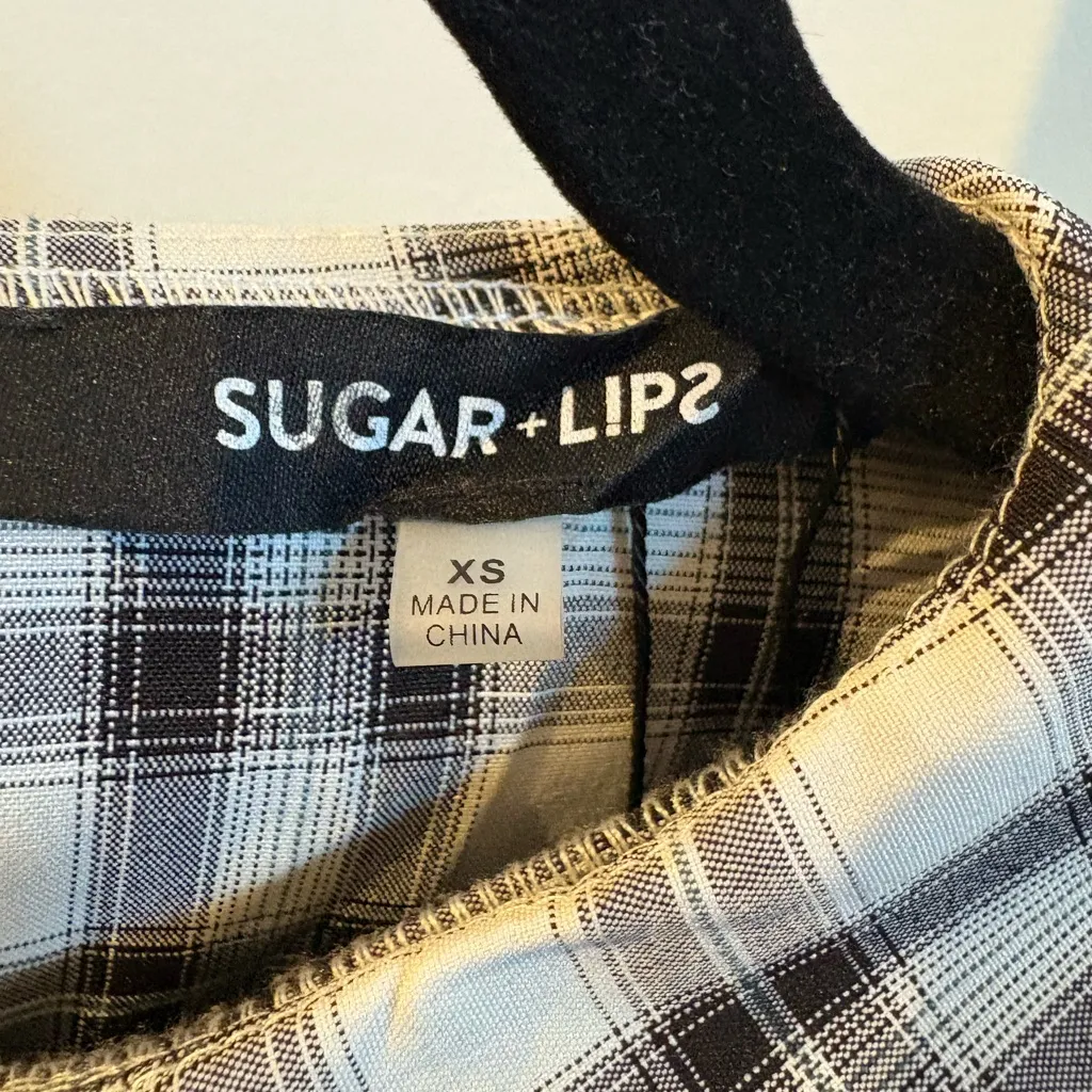 Sugarlips Black and White Plaid Top - Image 5