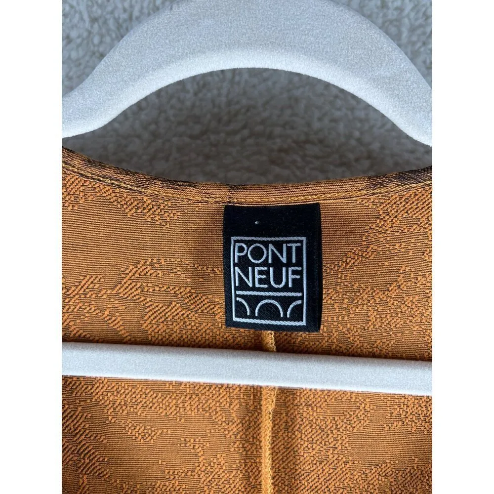 Pont Neuf Womens Dresses Size M‎ Stretch Knit Burnout Midi Orange Size M - Image 3