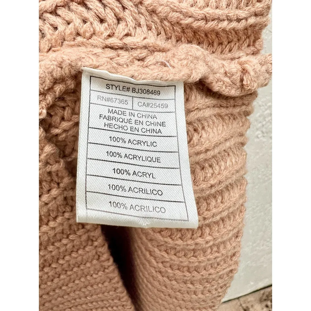 BB Dakota Knit Turtleneck Pullover Sweater Mini Dress Tan Women's Size M - Image 6