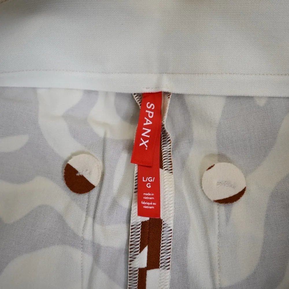 SPANX Womens L On The Go Print Ankle Slim Straight Leg Pants in Zebra Stripe NEW - Image 9