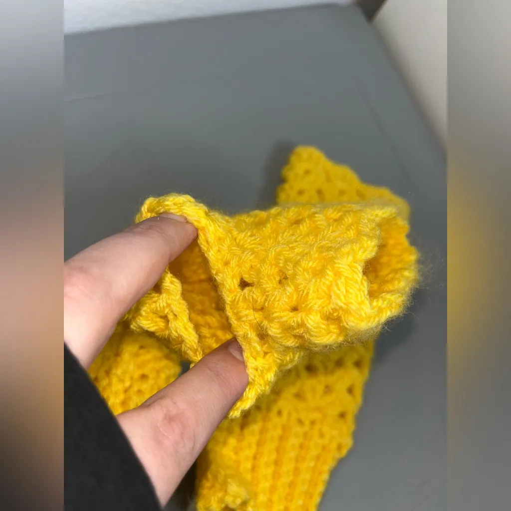 Handmade Crochet Hand Warmers Ribbed Stretch ThumbHole Cozy Winter Glove Cottage - Image 2