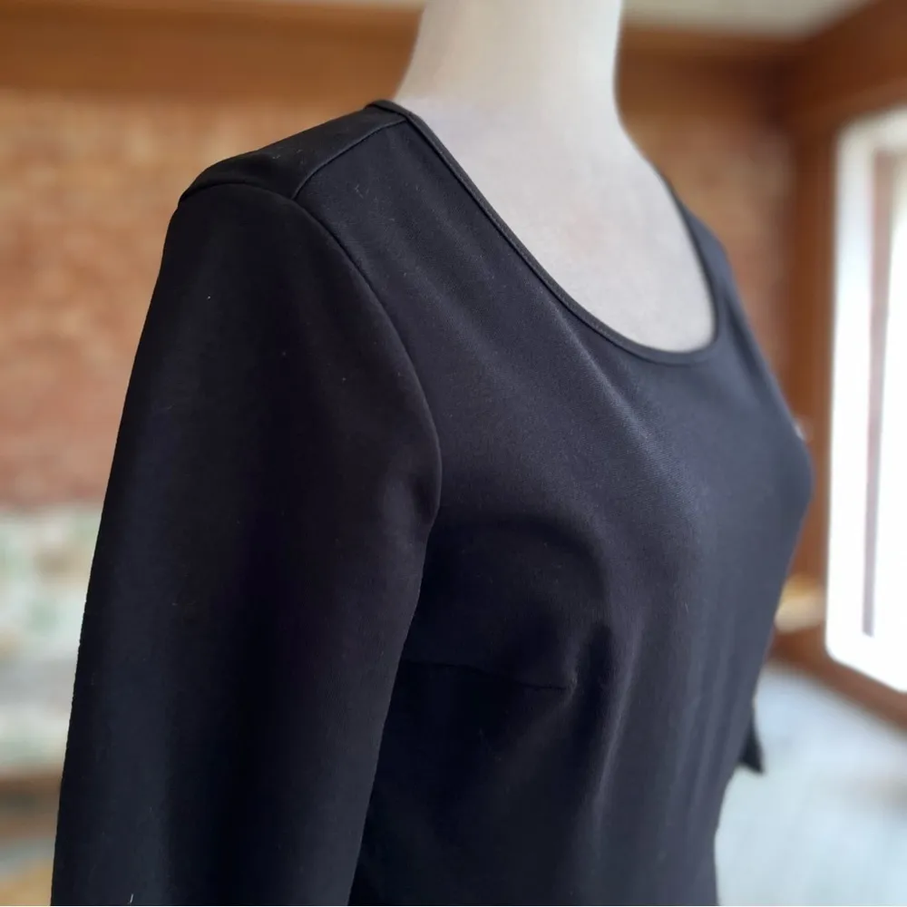 Lola Grace Dress Skater Knit Scalloped Skater Black Long Sleeve M Fit and Flare Size M - Image 13