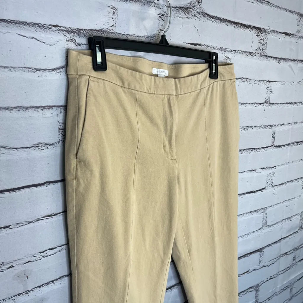 J. Jill Tan Straight Leg Pants with Tailored Design Stretch Fit High Waist SZ 10 - Image 3