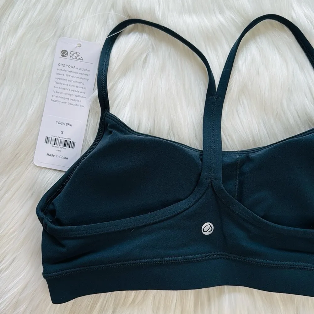 CRZ Yoga Dark Forest Green Y-Back Sports Bra - Image 5