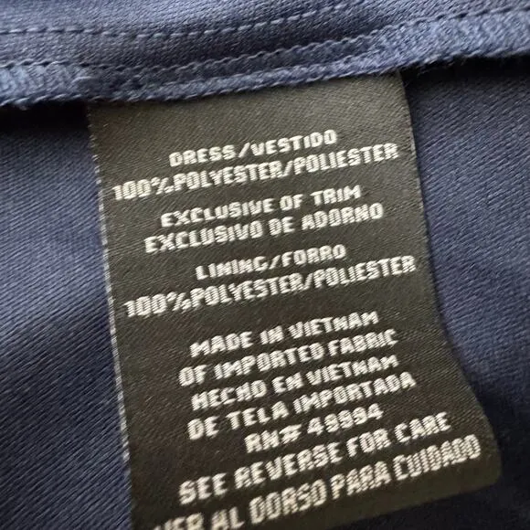 R&M Richards Navy Blue Floral High Low Chiffon Dress Evening Formal Size 6 NWT‎ - Image 11