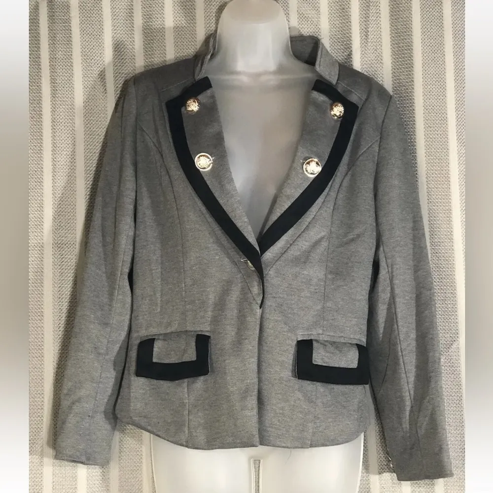Black & gray boyfriend jacket blazer size medium NEW fully lined - Image 9