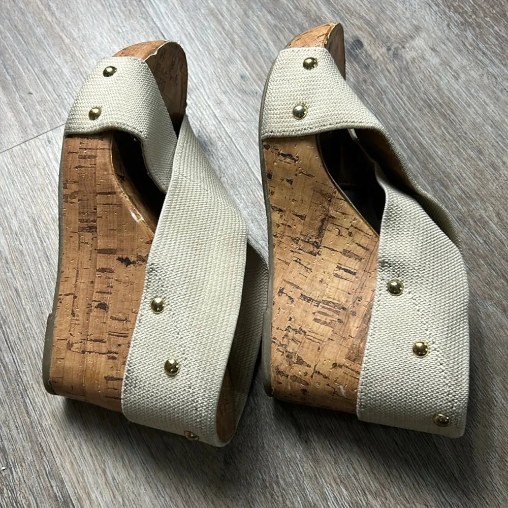 Montego Bay Cream Wedge Sandals Size 6/7 - Image 6