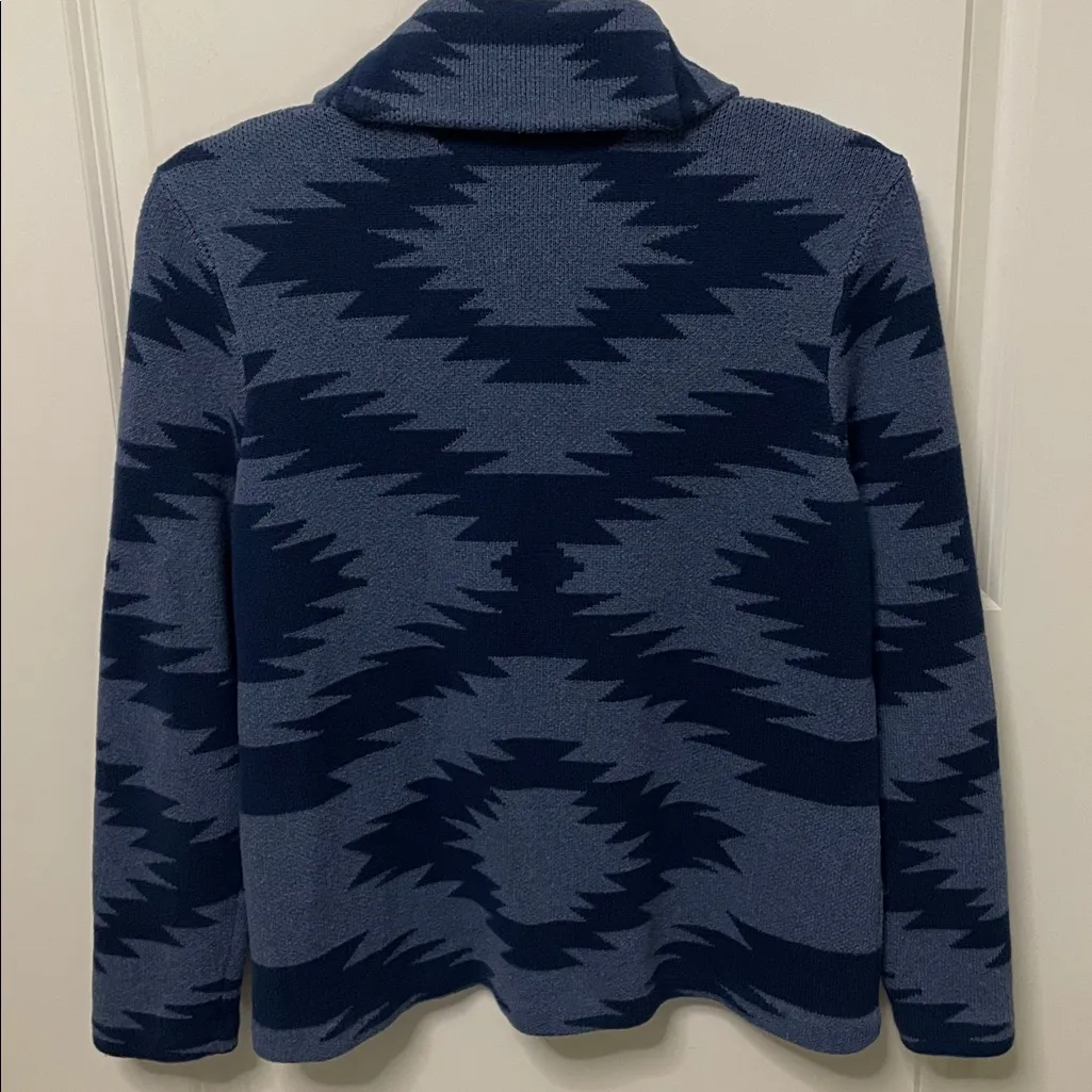 Chaps Blue Aztec Cardigan Sweater XL - Image 2
