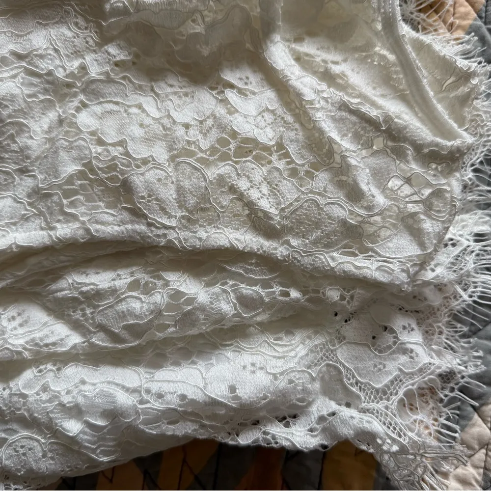 Lulu's white lacy mini dress Size L - Image 5