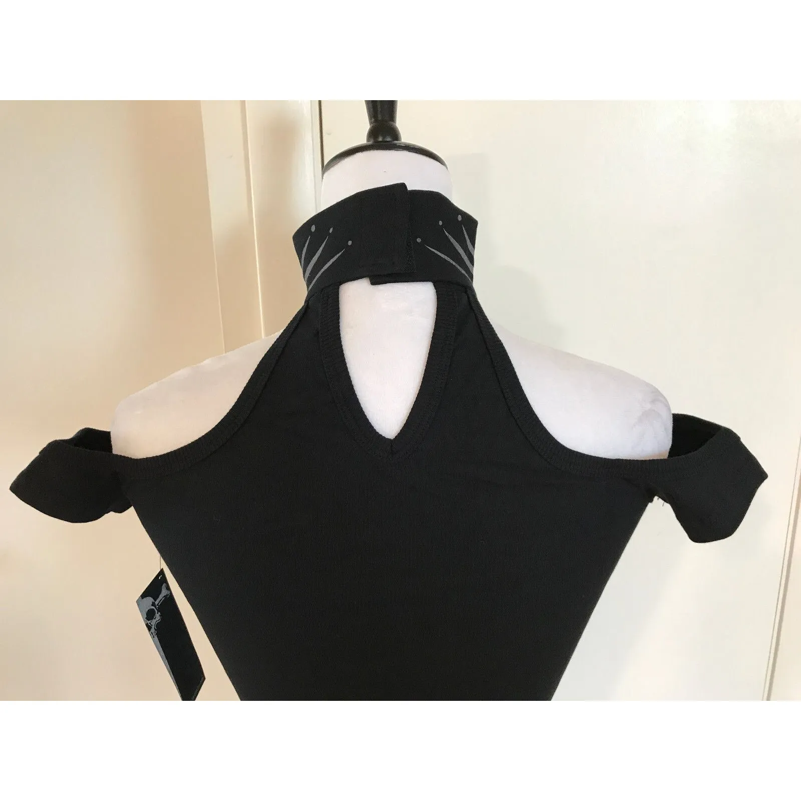 Vintage Lip Service Millennium Moon Cyber Goth Tribal Hatler Top Reflective XS - Image 5