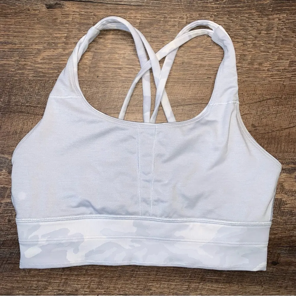 Lululemon  Energy Longline Grey Camouflage Sports Bra Size 6 - Image 5